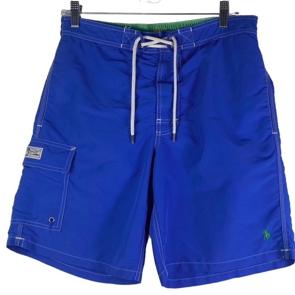 Polo Ralph Lauren Swim Trunks Board Shorts Mens Small Blue Solid
